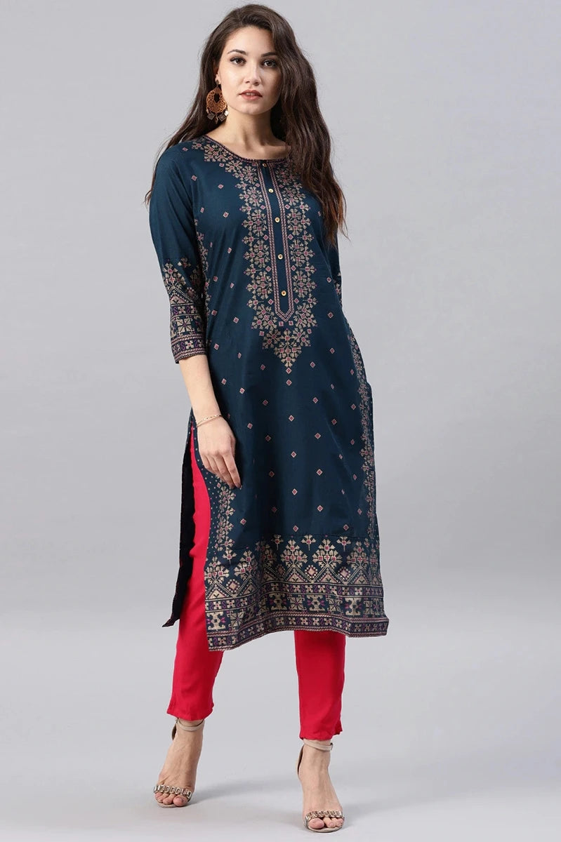 Cotton Printed Floral Ethnic Style Kurti  and Top