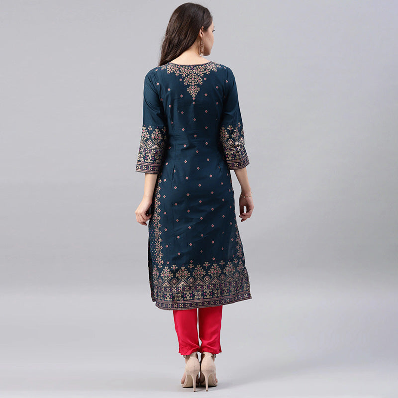 Cotton Printed Floral Ethnic Style Kurti  and Top