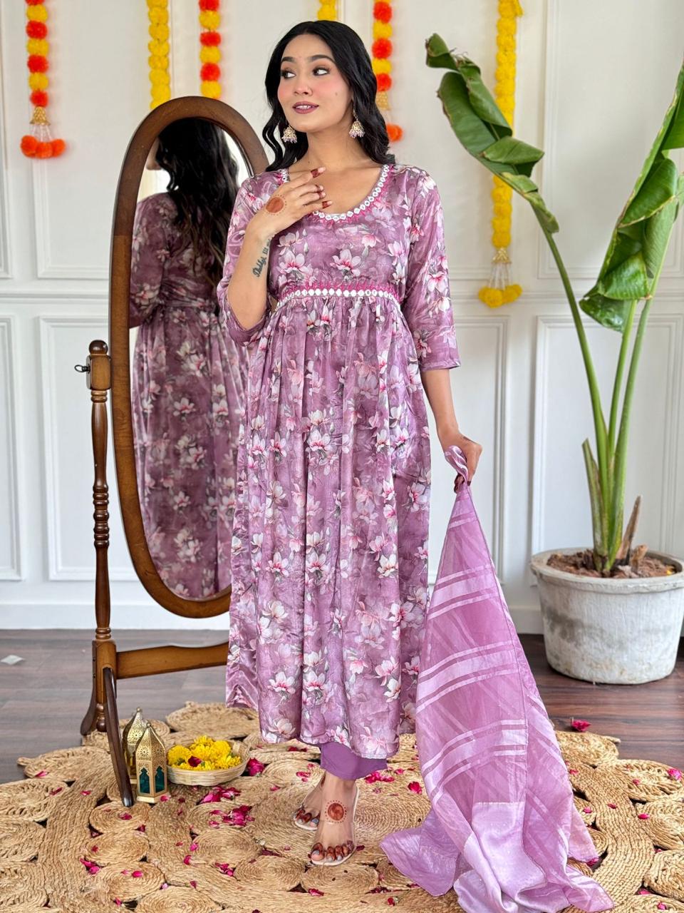 Floral Print Kurti Set