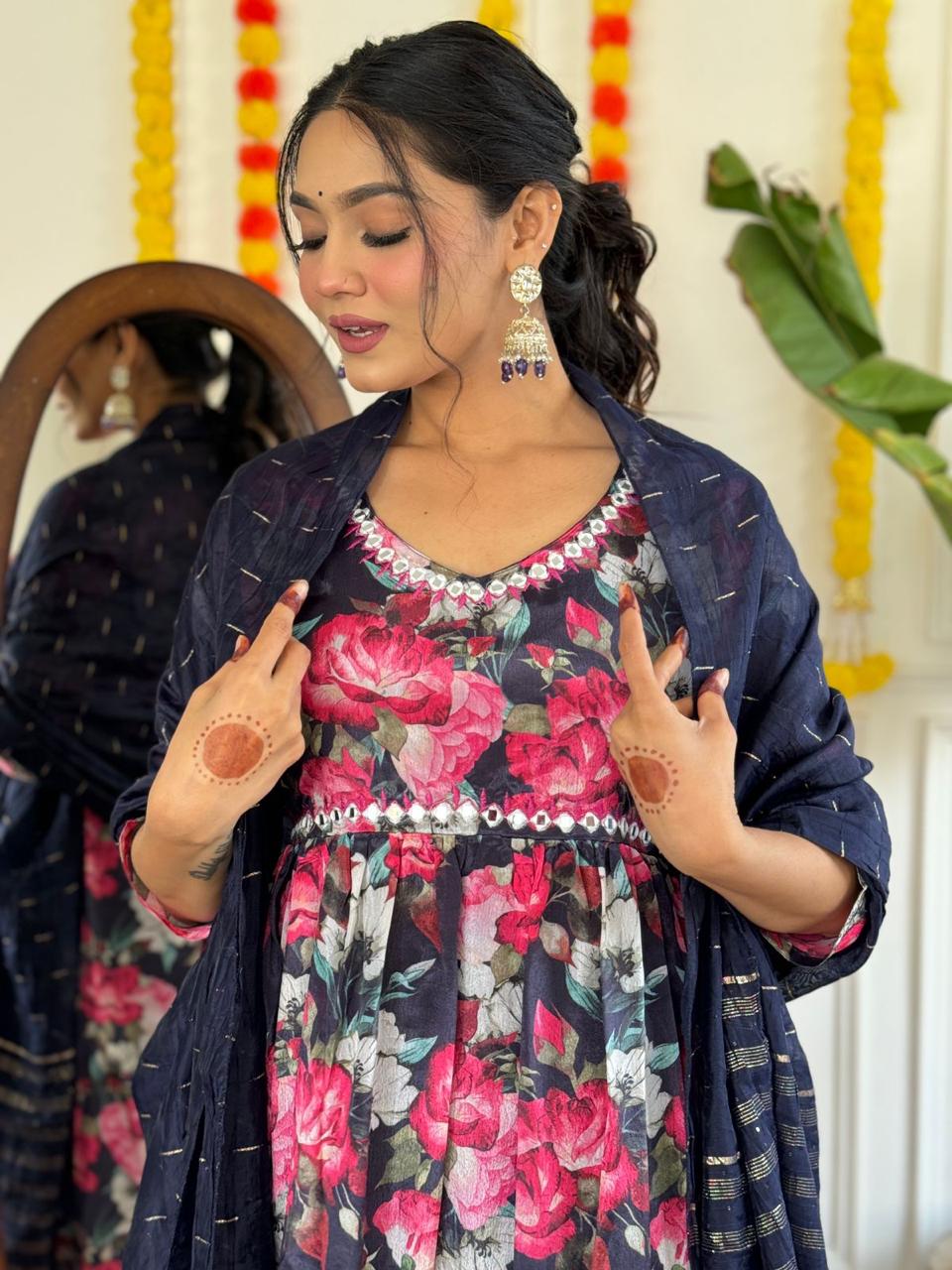 Floral Print Kurti Set